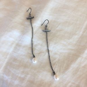 Freshwater Pearls + Sterling Silver Drop Earrings
